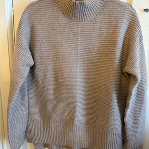 Sweet Romeo Ribbed Knit Pullover in Beige